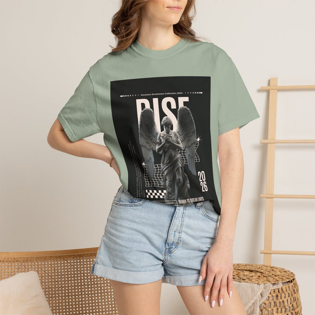 Rise Angel Graphic T-Shirt — Gothic Statue Streetwear Tee