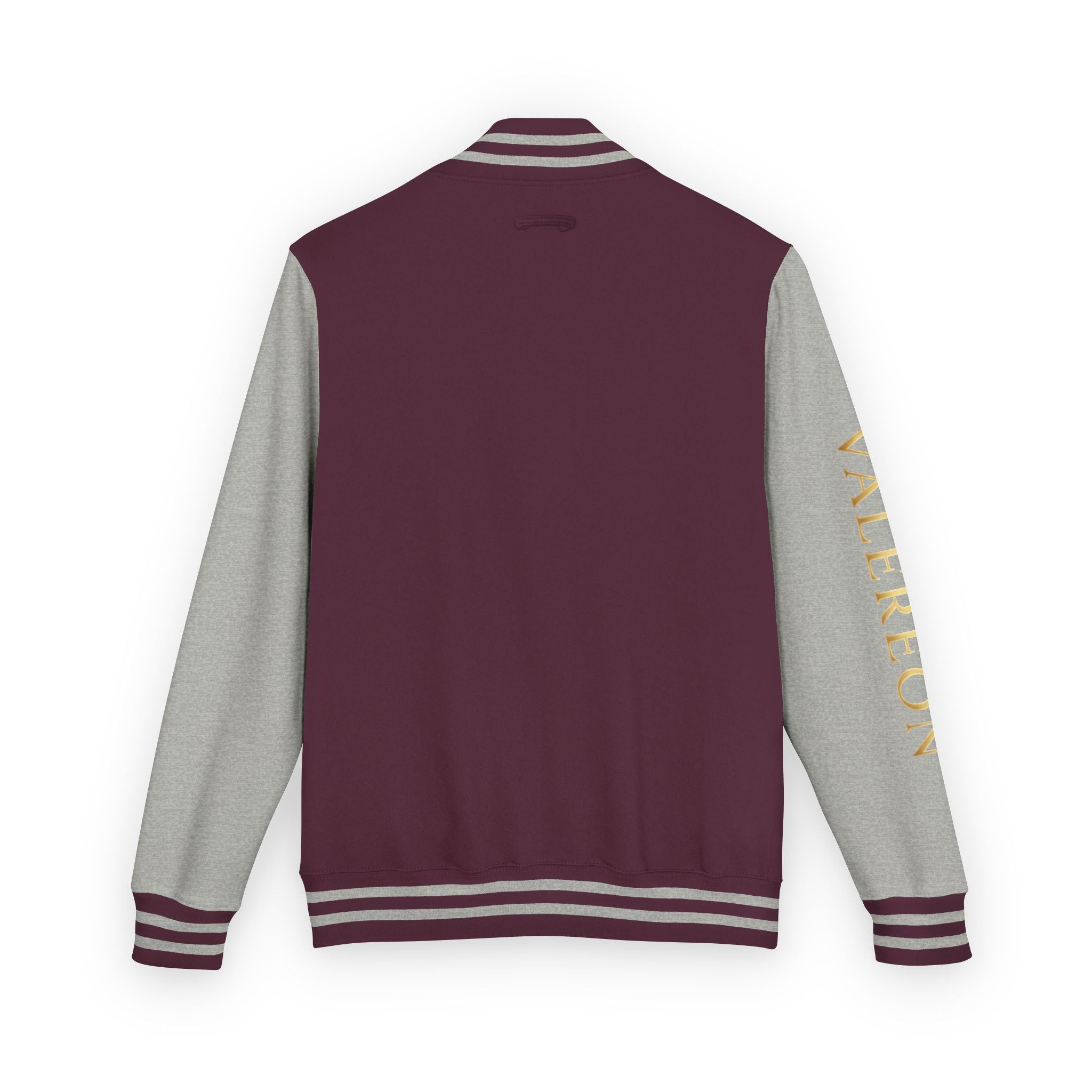 Letterman Jacket — Red & White Varsity Jacket with GOLD "VALERJON" Sleeve