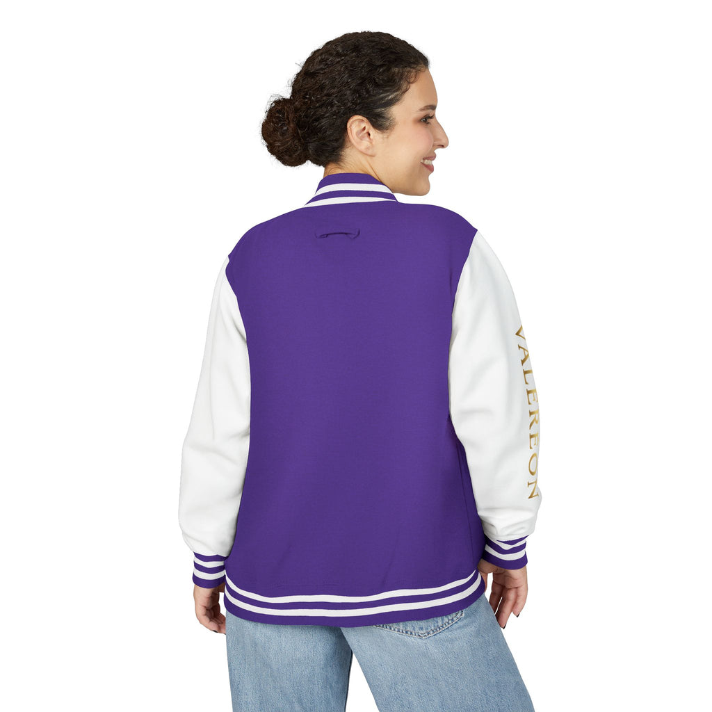 Letterman Jacket — Red & White Varsity Jacket with GOLD "VALERJON" Sleeve