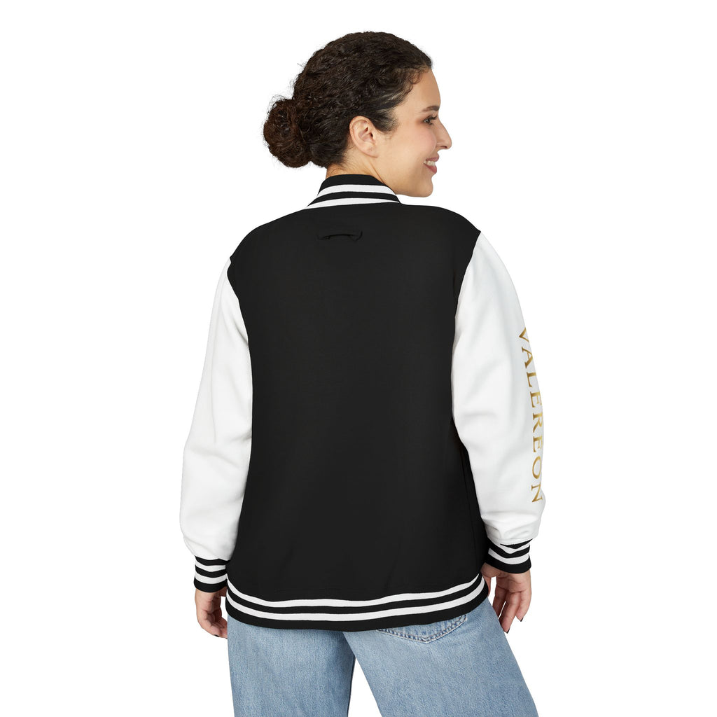 Letterman Jacket — Red & White Varsity Jacket with GOLD "VALERJON" Sleeve