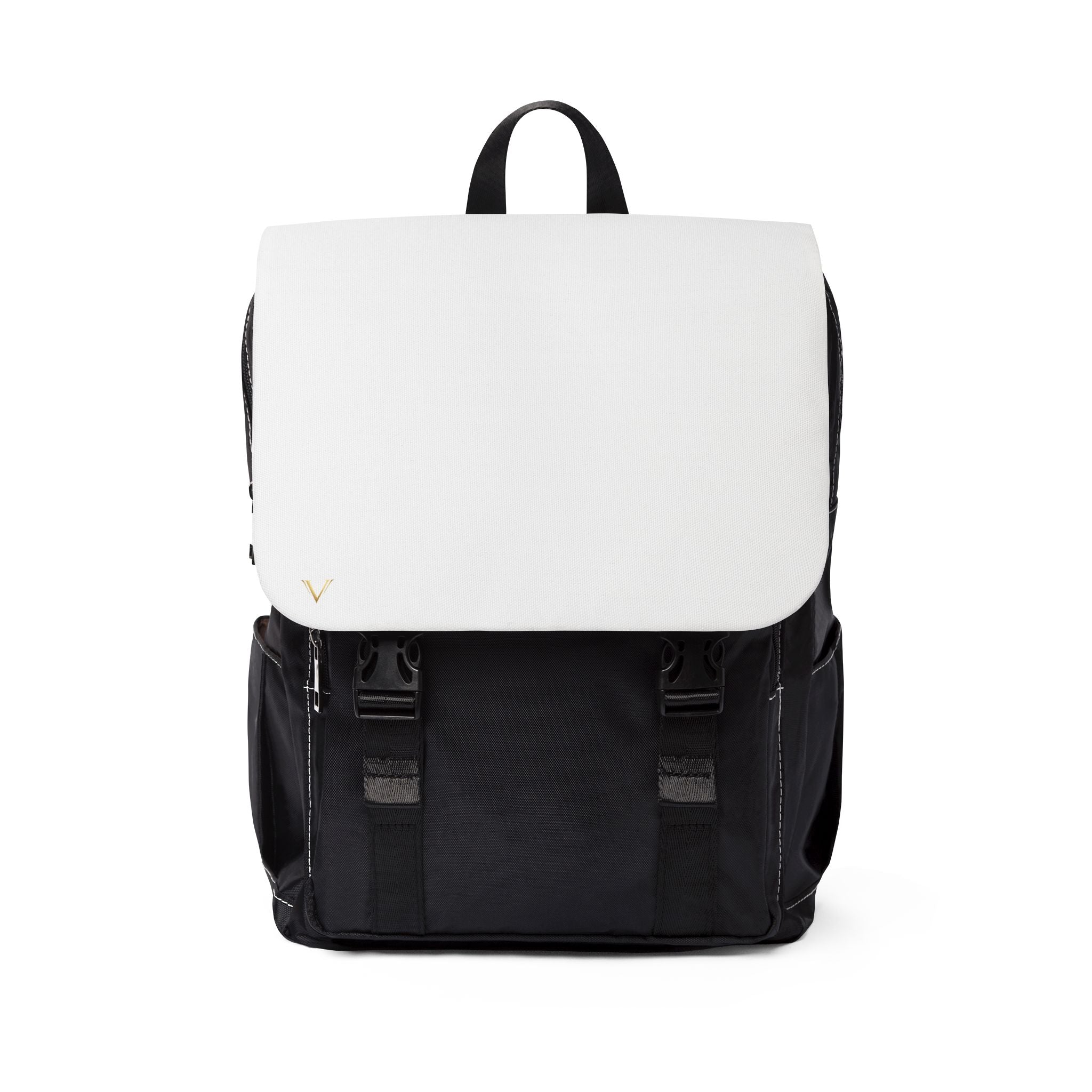 Casual Shoulder Backpack — Minimal Black & White Everyday Backpack