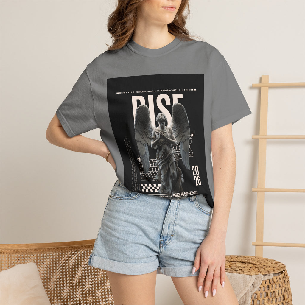 Rise Angel Graphic T-Shirt — Gothic Statue Streetwear Tee