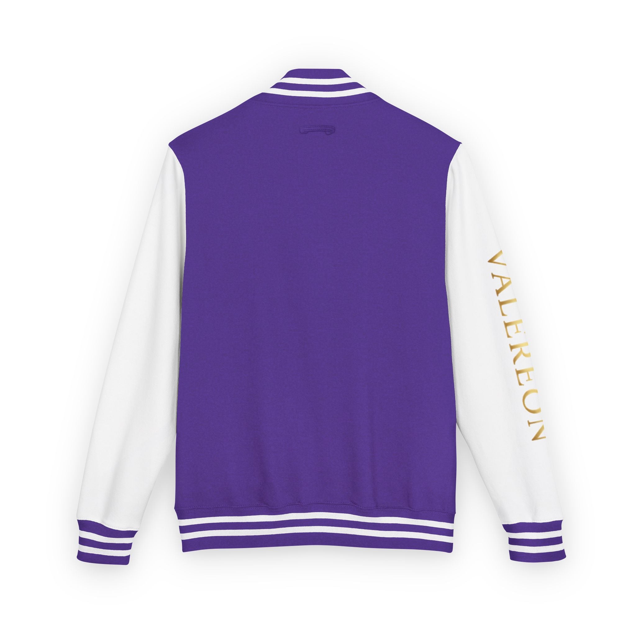 Letterman Jacket — Red & White Varsity Jacket with GOLD "VALERJON" Sleeve