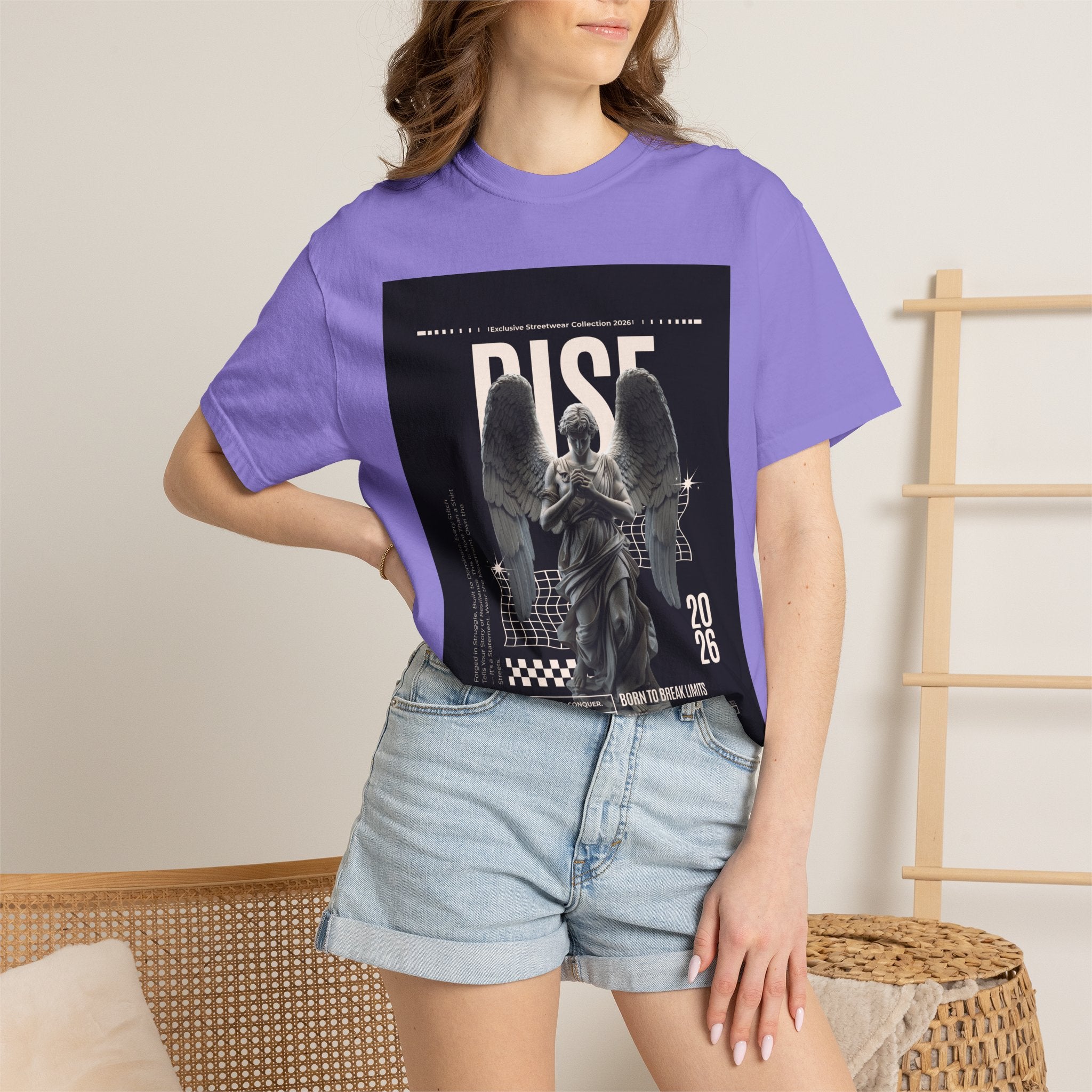 Rise Angel Graphic T-Shirt — Gothic Statue Streetwear Tee
