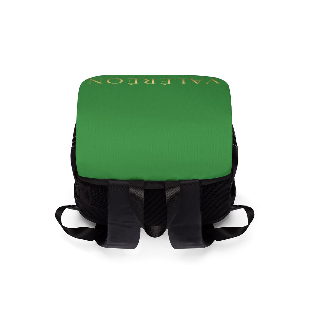 Green Valéreon Backpack — Casual Shoulder Backpack with Elegant Logo