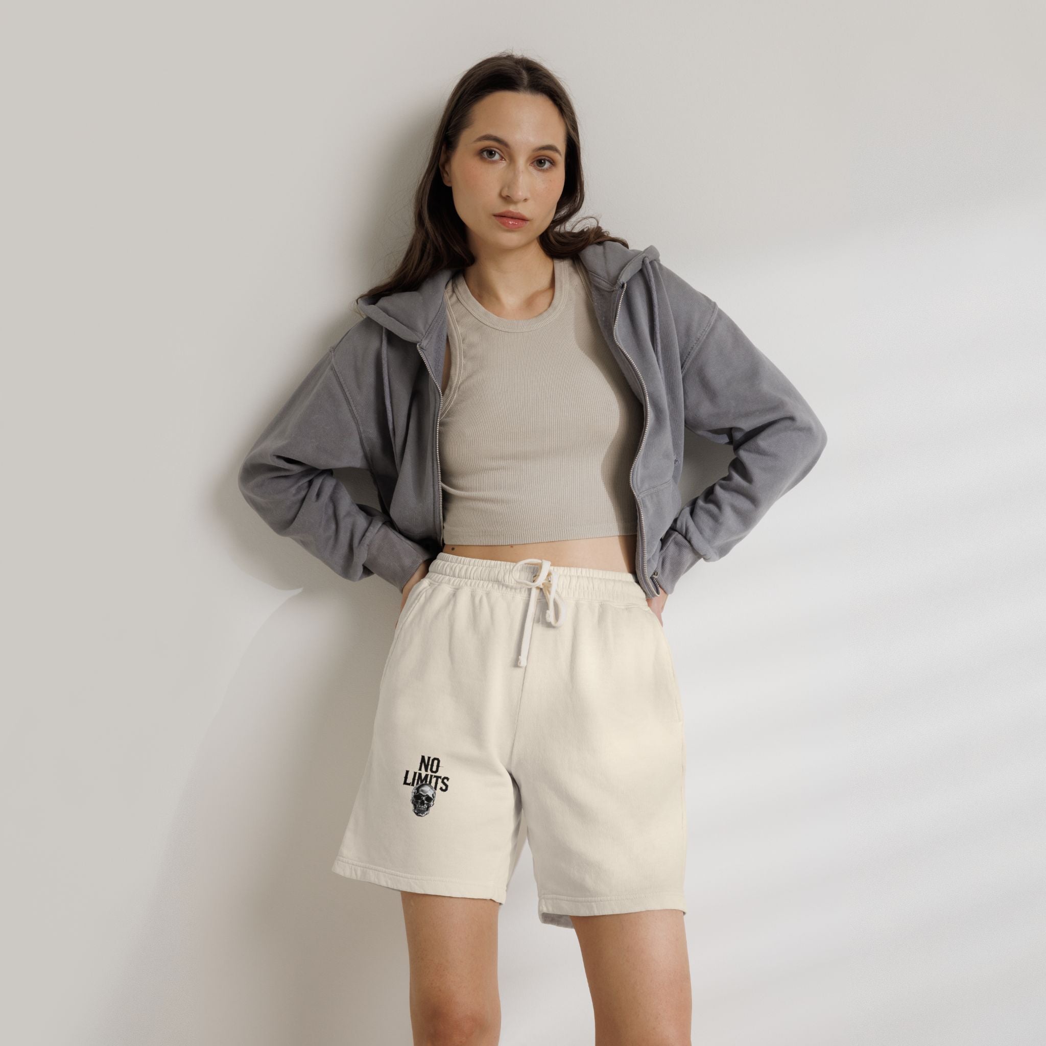 No Limits Fleece Sweat Shorts — Lightweight Garment-Dyed Casual Shorts