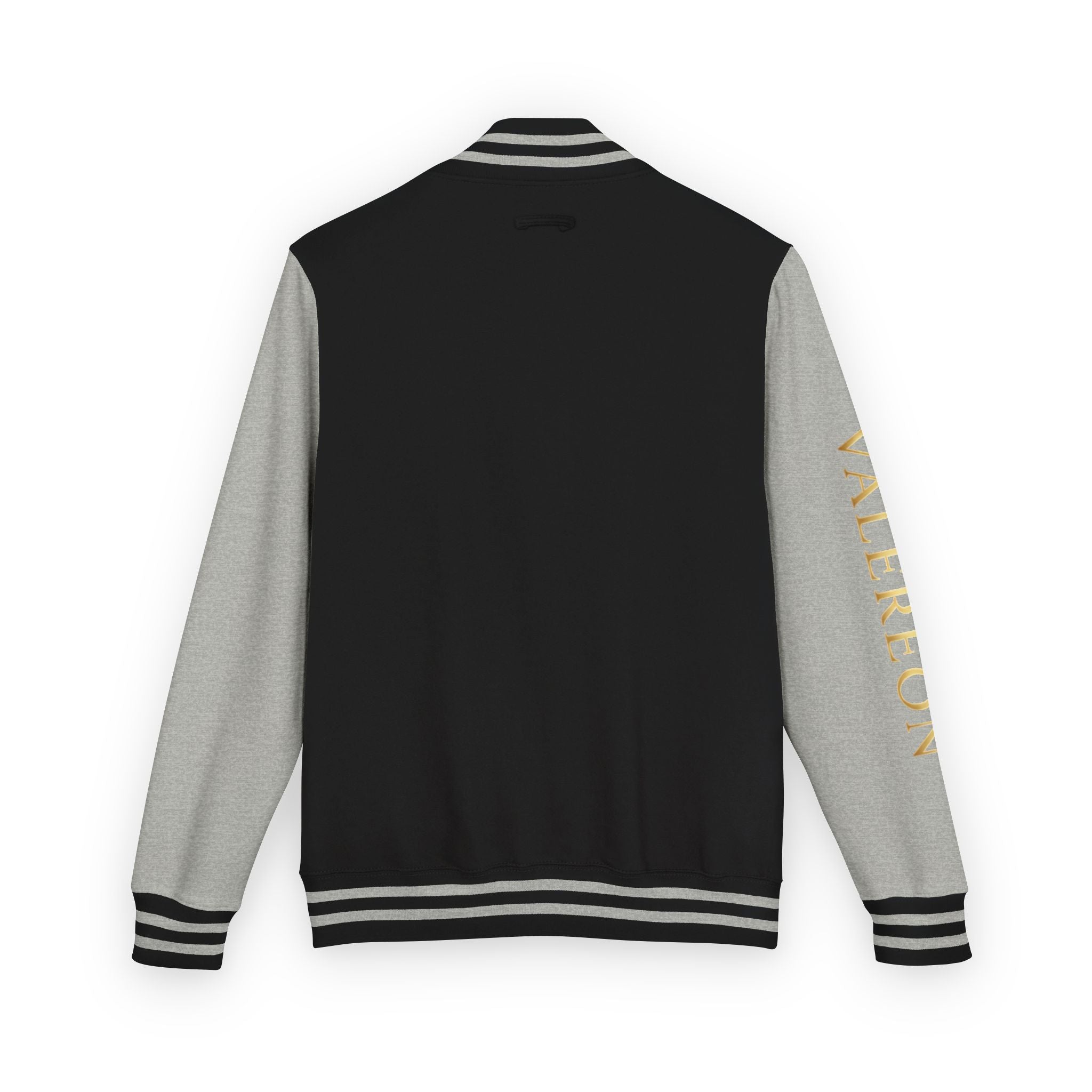 Letterman Jacket — Red & White Varsity Jacket with GOLD "VALERJON" Sleeve