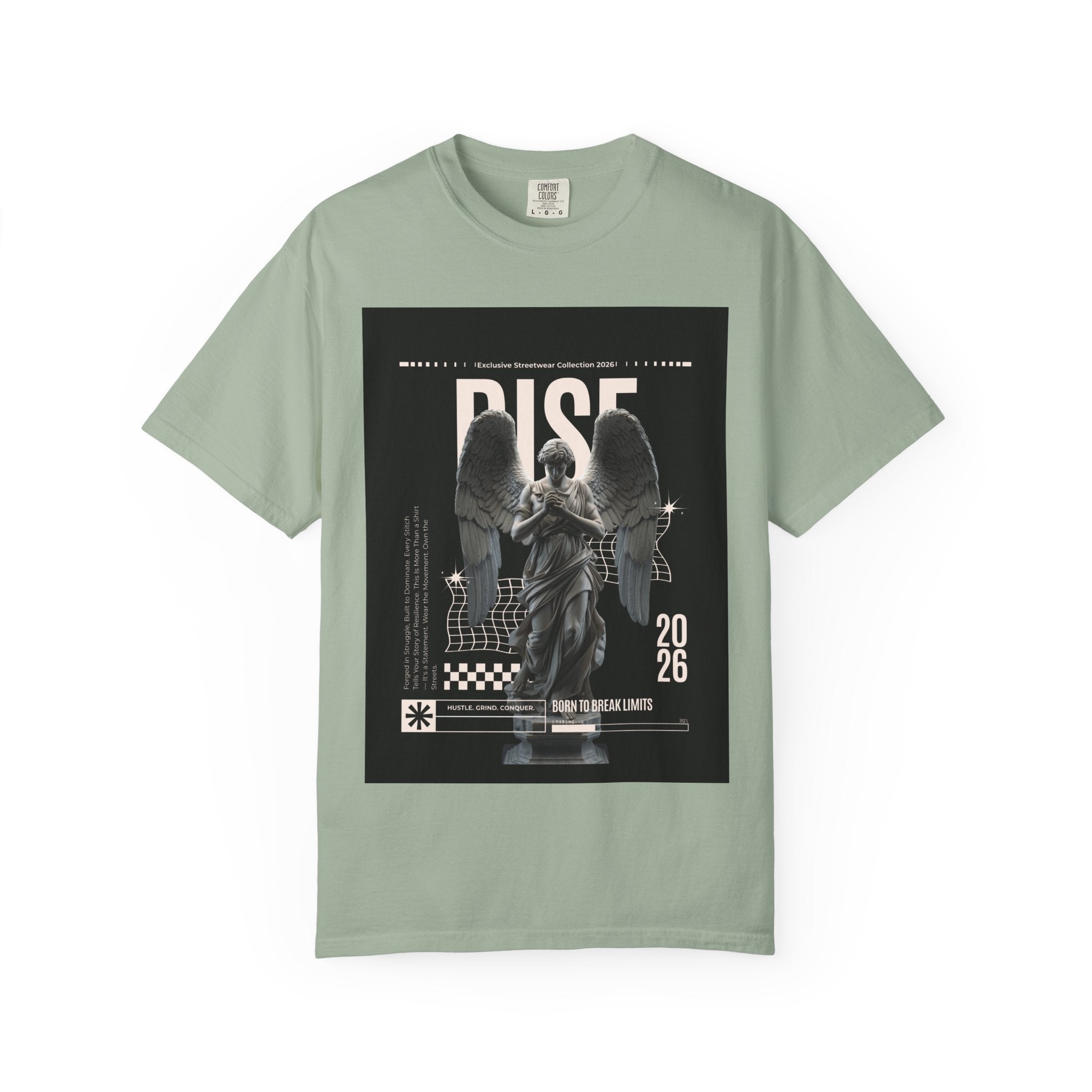 Rise Angel Graphic T-Shirt — Gothic Statue Streetwear Tee