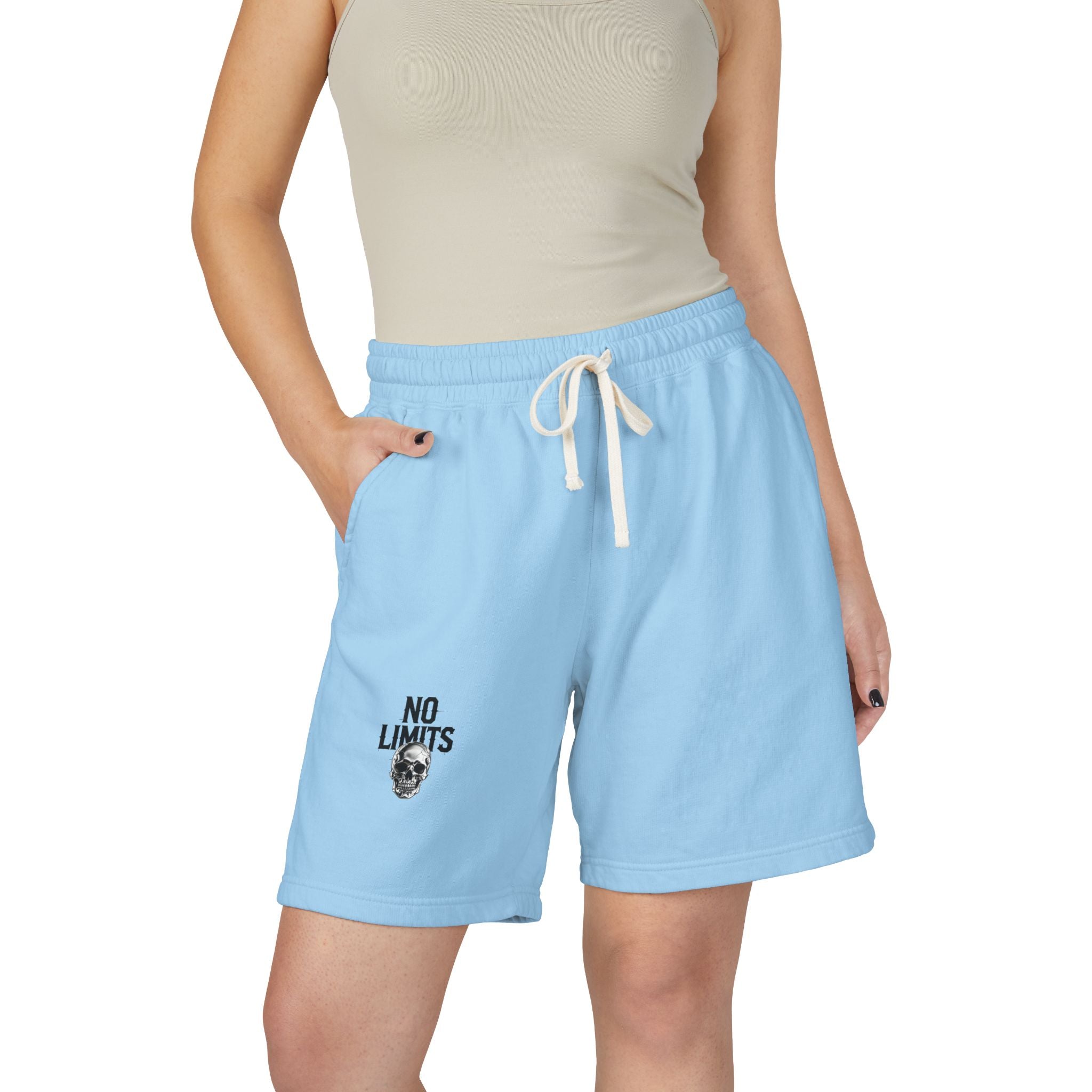 No Limits Fleece Sweat Shorts — Lightweight Garment-Dyed Casual Shorts