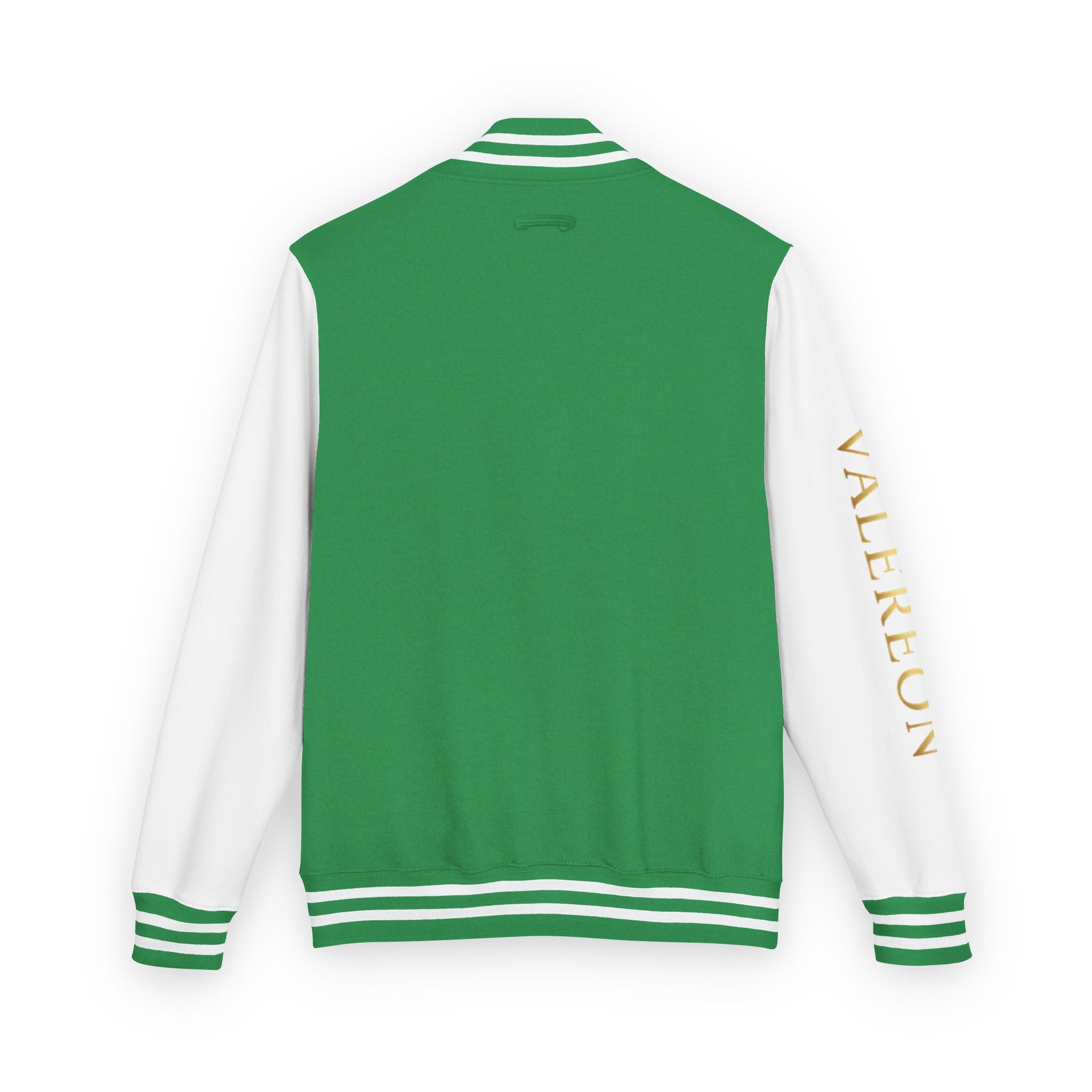 Letterman Jacket — Red & White Varsity Jacket with GOLD "VALERJON" Sleeve