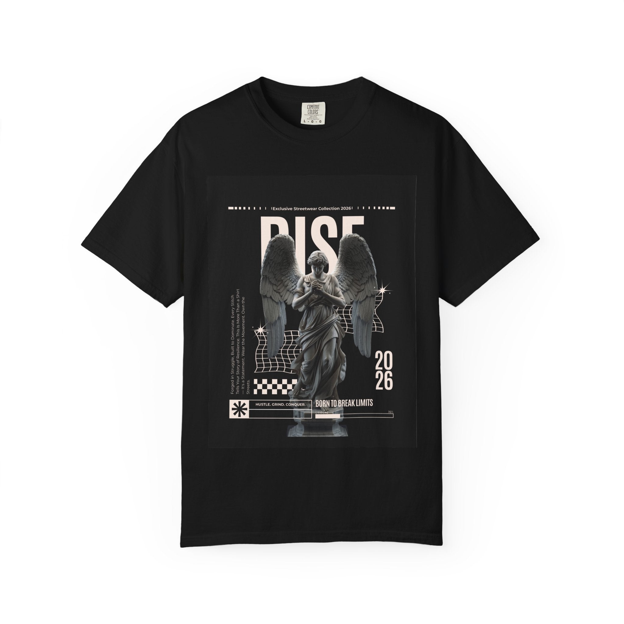 Rise Angel Graphic T-Shirt — Gothic Statue Streetwear Tee