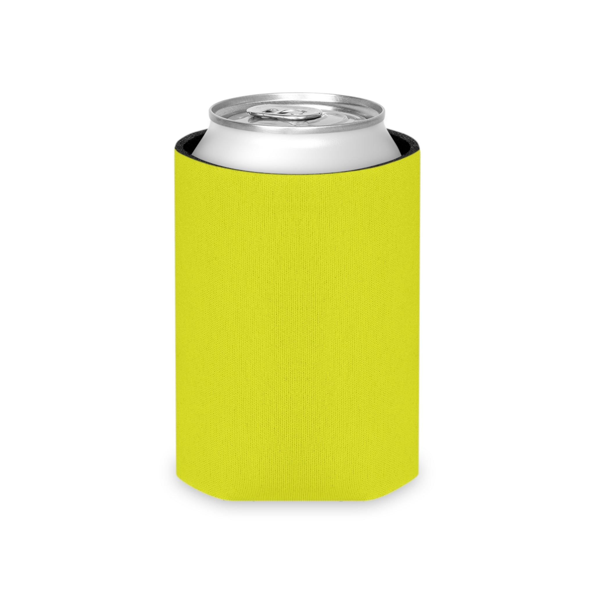 Neon Yellow Can Cooler Sleeve — Insulated Beverage Koozie for Parties & Outdoor Events