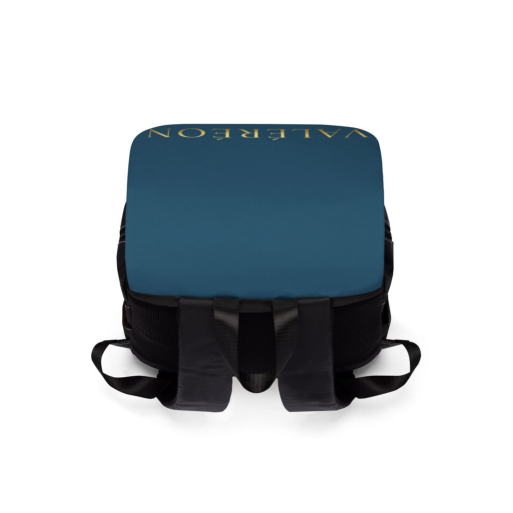 Valrééon Elegant Flap Backpack — Casual Shoulder Bag with Gold Logo