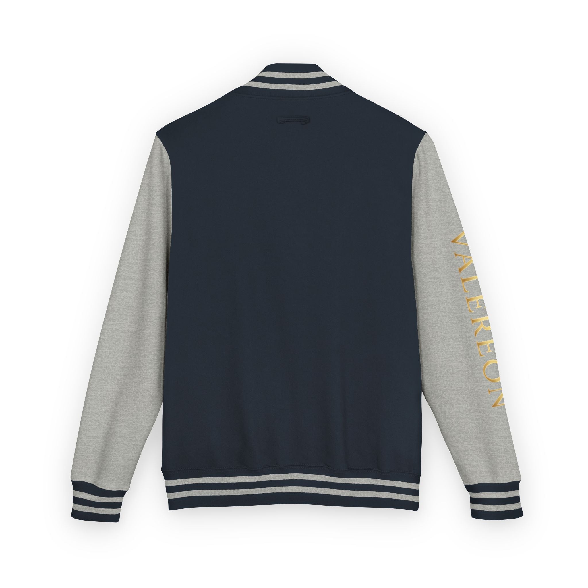 Letterman Jacket — Red & White Varsity Jacket with GOLD "VALERJON" Sleeve