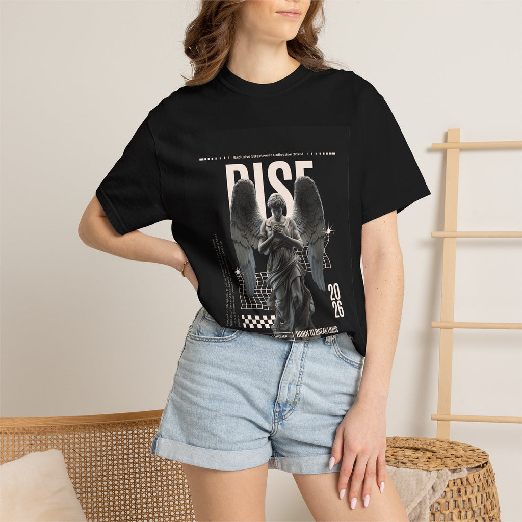Rise Angel Graphic T-Shirt — Gothic Statue Streetwear Tee