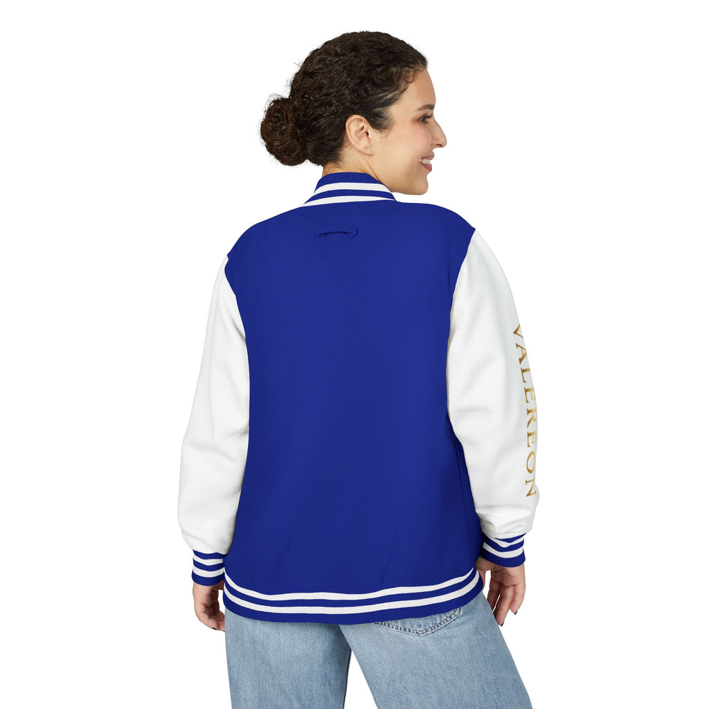 Letterman Jacket — Red & White Varsity Jacket with GOLD "VALERJON" Sleeve