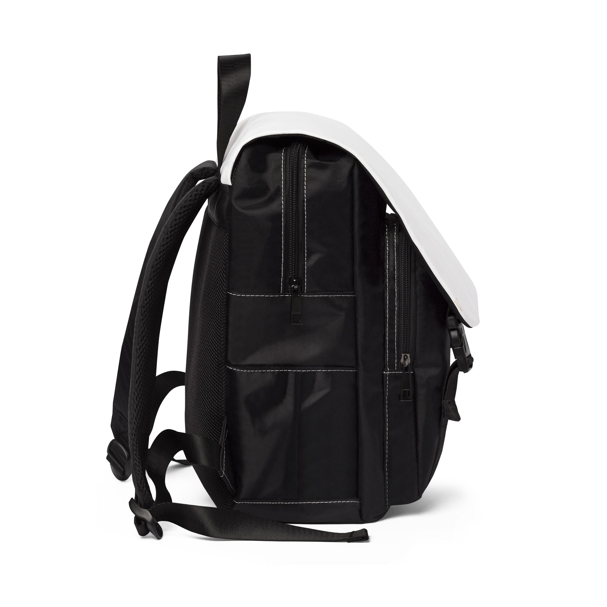 Casual Shoulder Backpack — Minimal Black & White Everyday Backpack