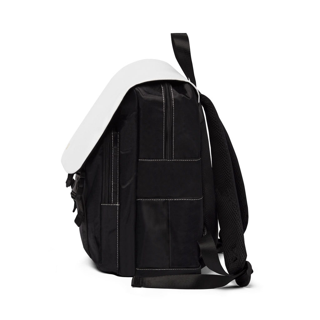 Casual Shoulder Backpack — Minimal Black & White Everyday Backpack