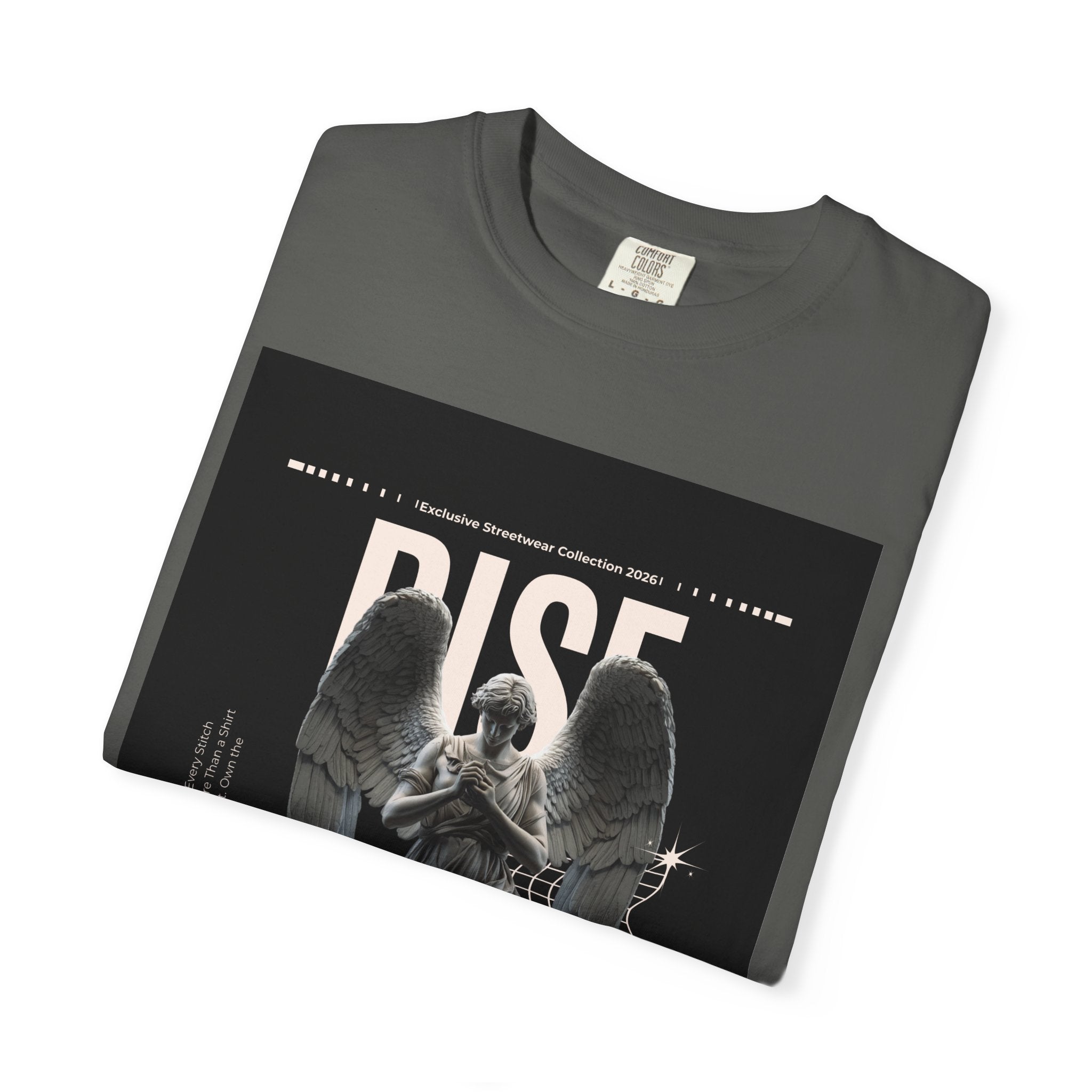 Rise Angel Graphic T-Shirt — Gothic Statue Streetwear Tee