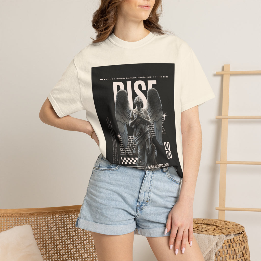 Rise Angel Graphic T-Shirt — Gothic Statue Streetwear Tee