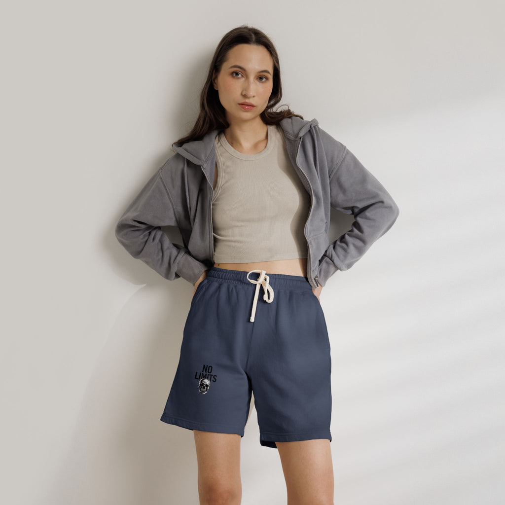 No Limits Fleece Sweat Shorts — Lightweight Garment-Dyed Casual Shorts