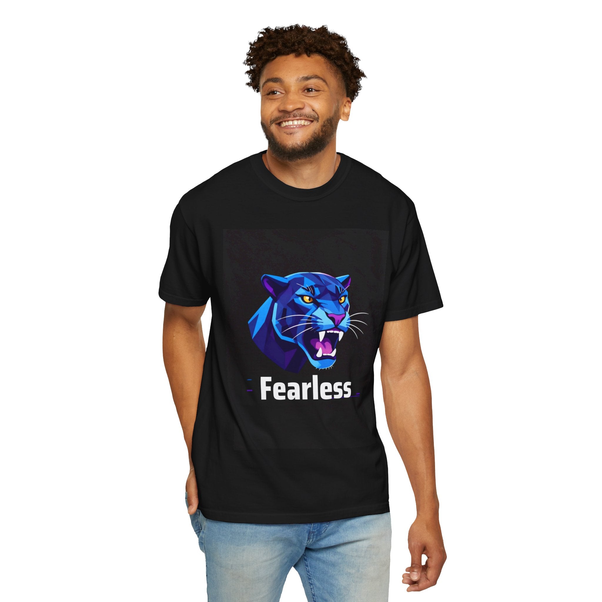 Fearless Panther T-Shirt — Bold Blue Panther Graphic Tee