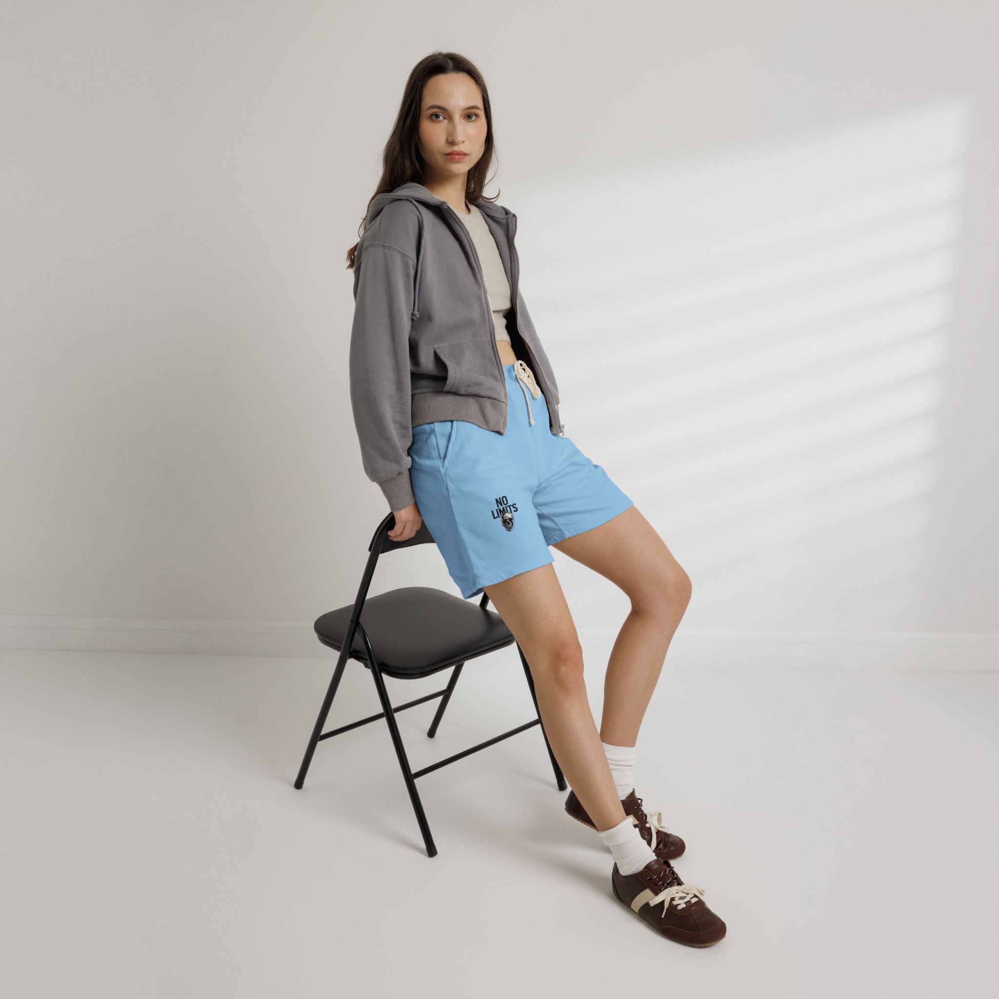No Limits Fleece Sweat Shorts — Lightweight Garment-Dyed Casual Shorts