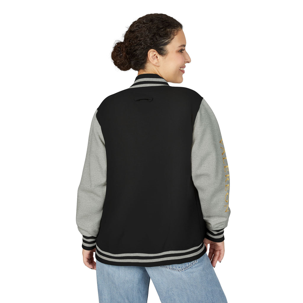 Letterman Jacket — Red & White Varsity Jacket with GOLD "VALERJON" Sleeve