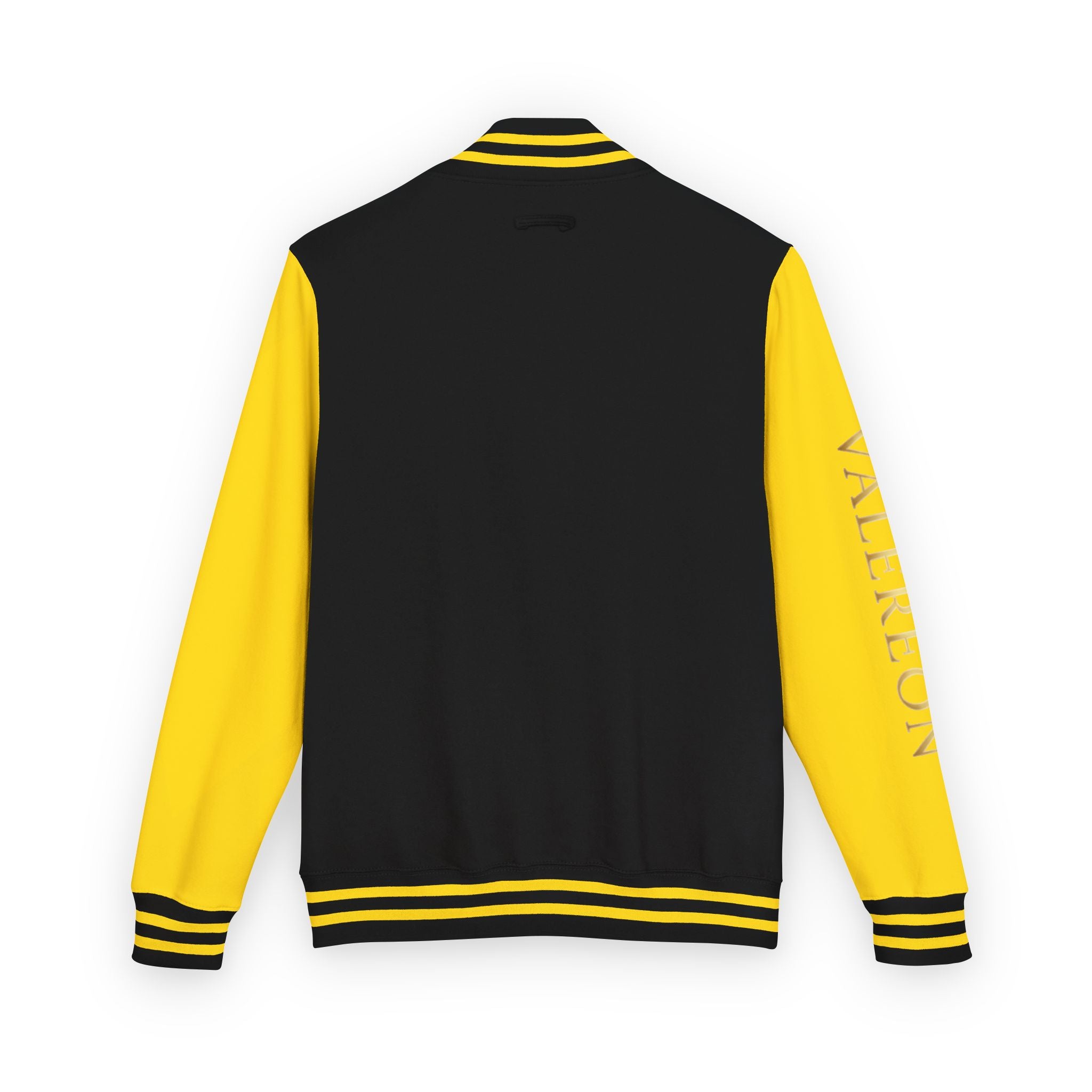 Letterman Jacket — Red & White Varsity Jacket with GOLD "VALERJON" Sleeve
