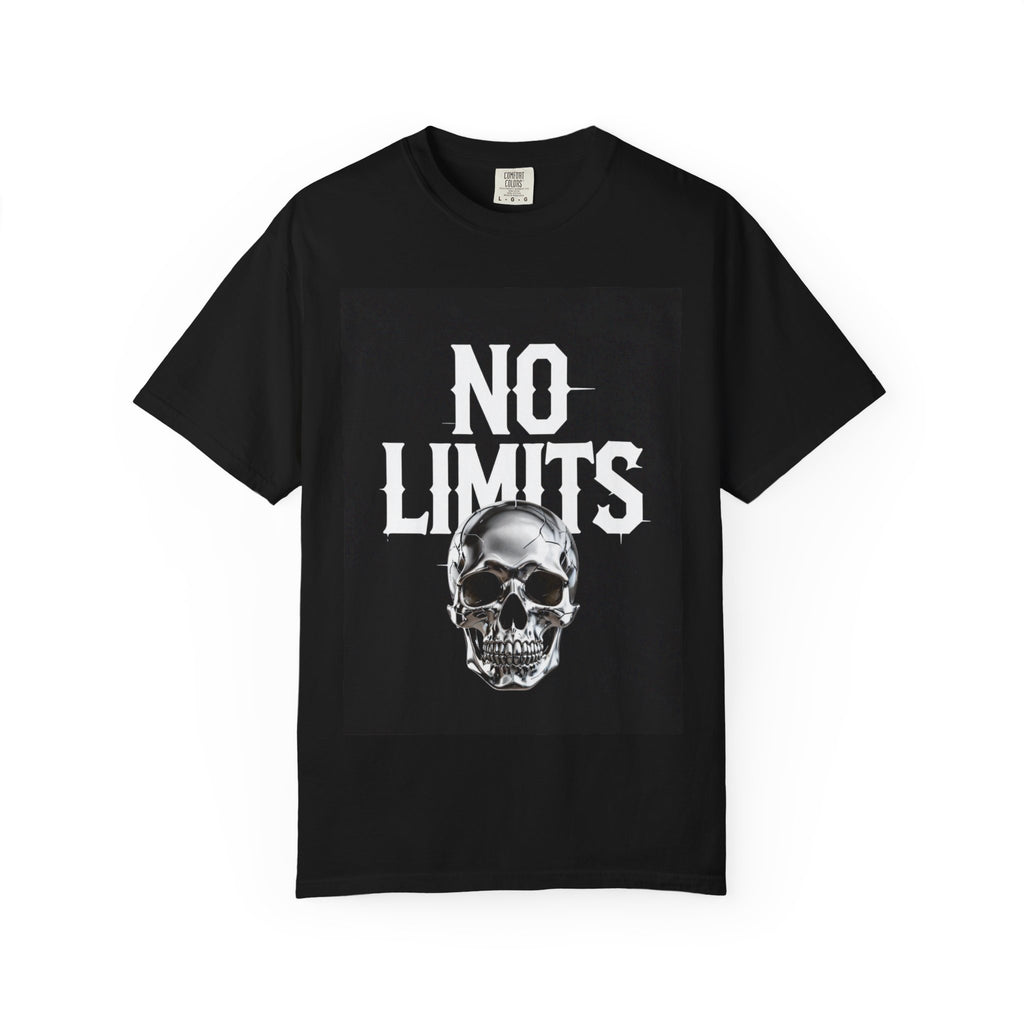 No Limits Skull T-Shirt — Edgy Biker Rock Graphic Tee