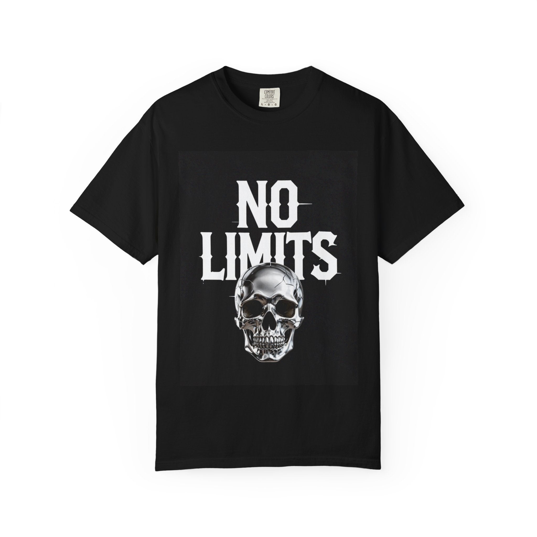 No Limits Skull T-Shirt — Edgy Biker Rock Graphic Tee