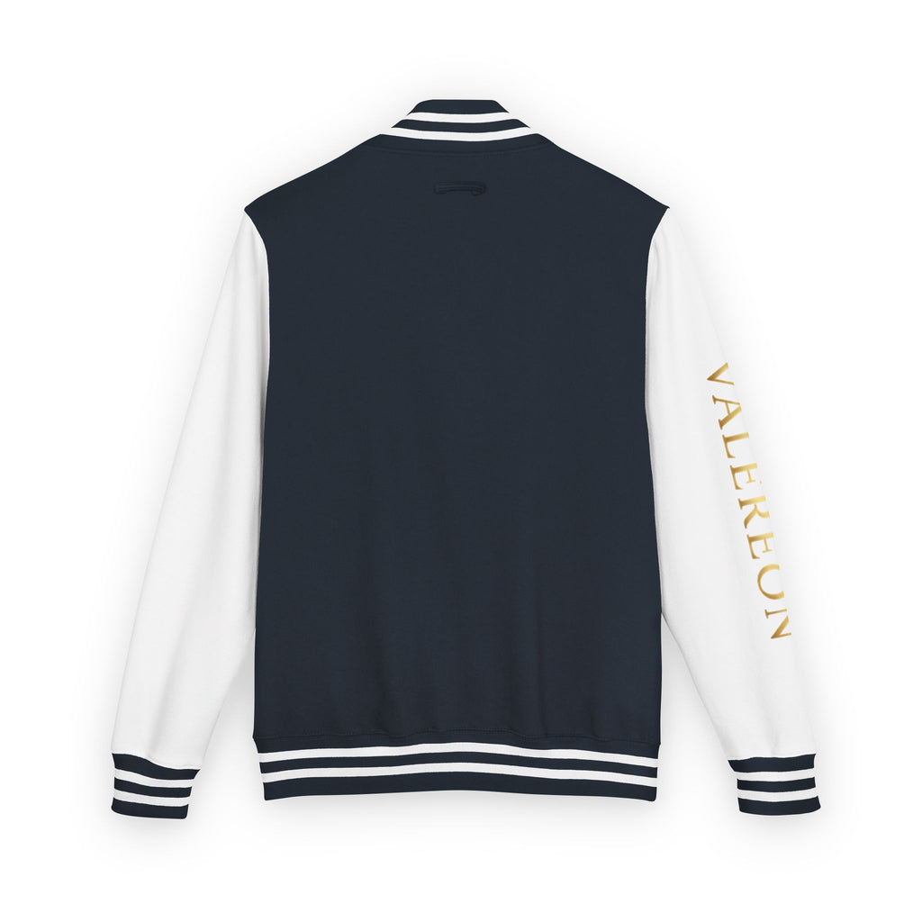 Letterman Jacket — Red & White Varsity Jacket with GOLD "VALERJON" Sleeve