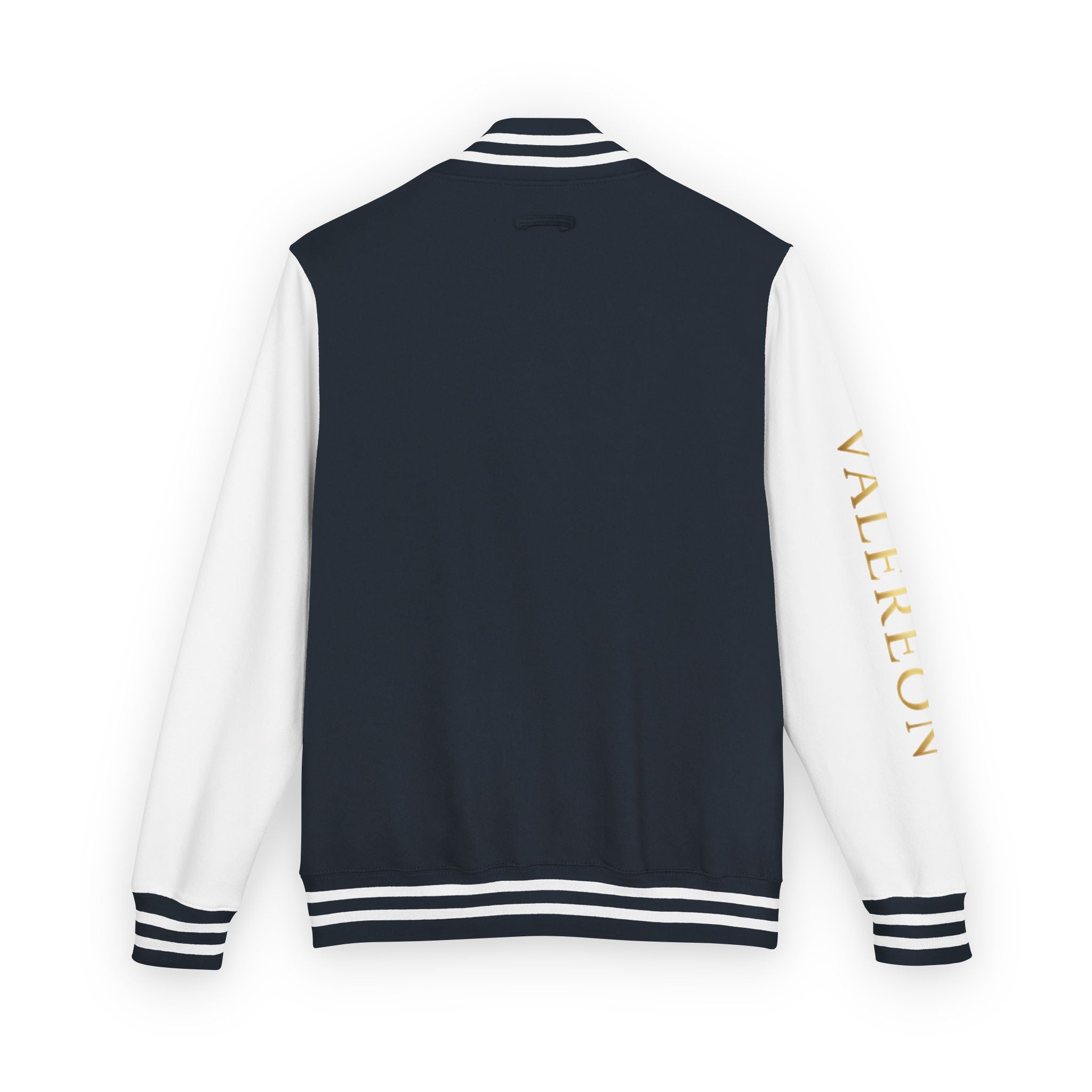 Letterman Jacket — Red & White Varsity Jacket with GOLD "VALERJON" Sleeve