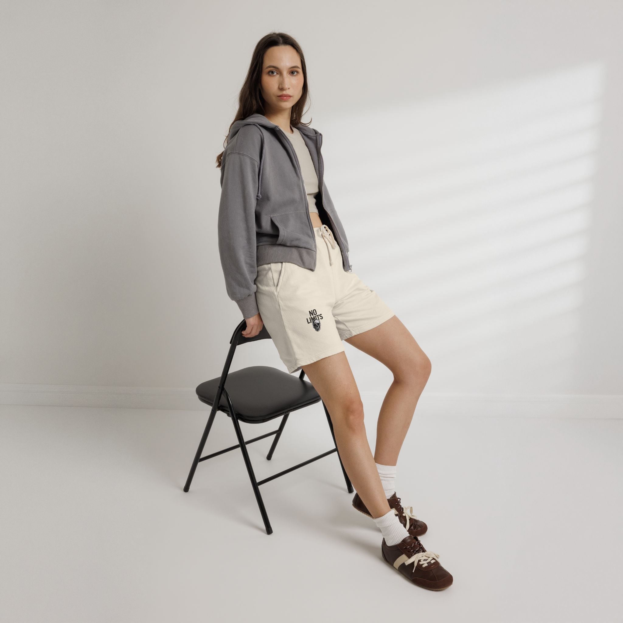 No Limits Fleece Sweat Shorts — Lightweight Garment-Dyed Casual Shorts