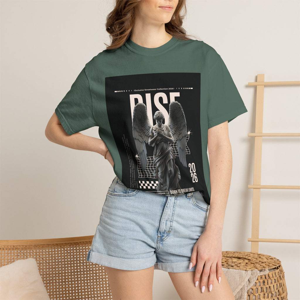 Rise Angel Graphic T-Shirt — Gothic Statue Streetwear Tee