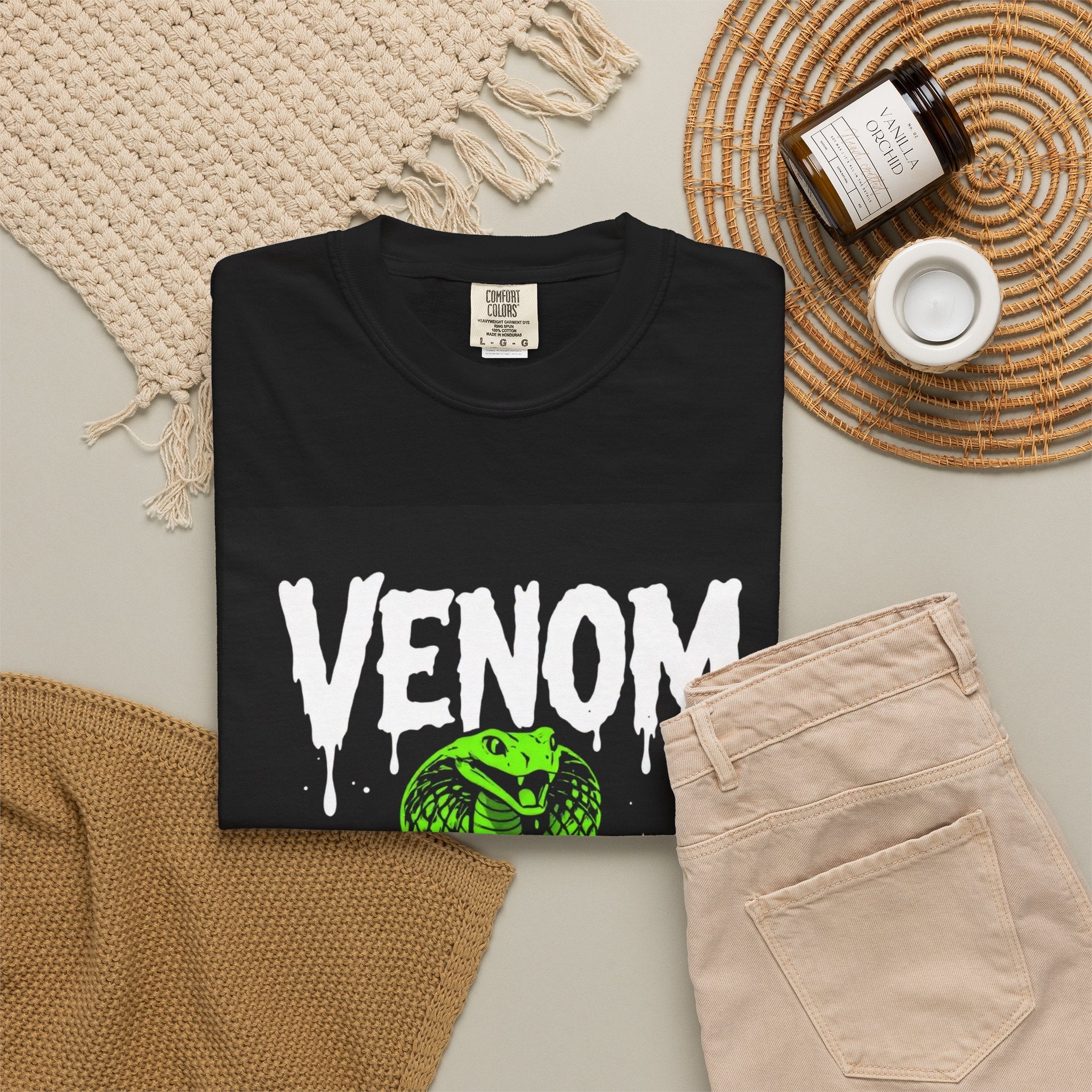 Venom Green Cobra T‑Shirt — Neon Snake Graphic Tee
