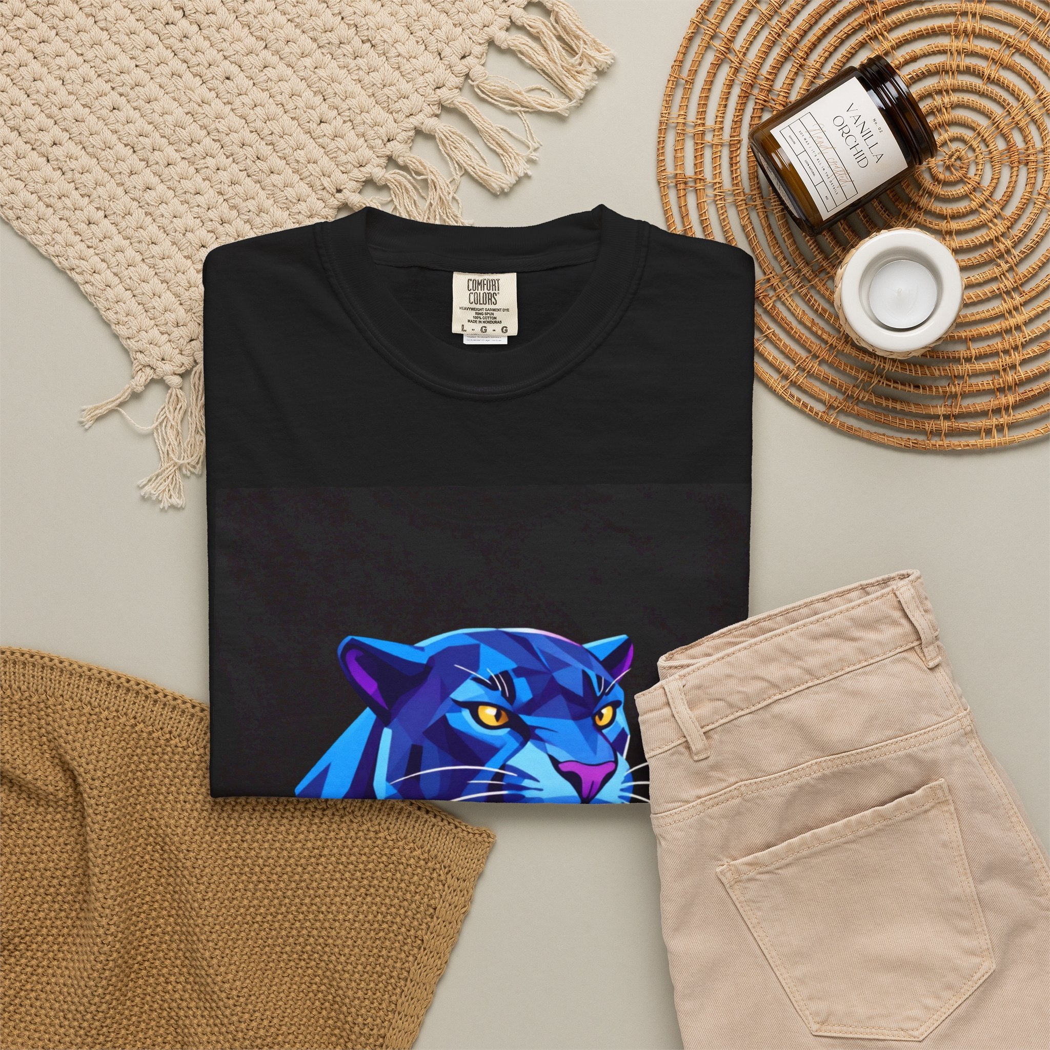 Fearless Panther T-Shirt — Bold Blue Panther Graphic Tee