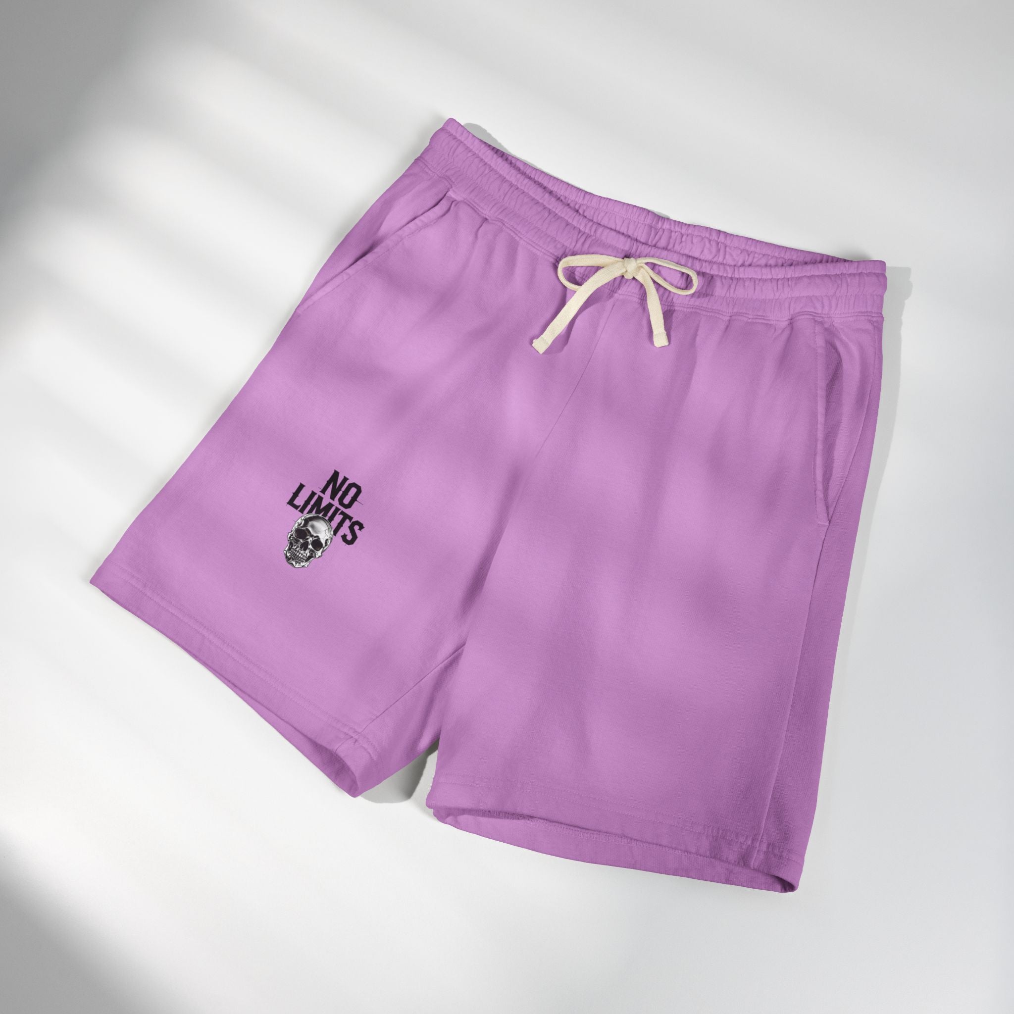 No Limits Fleece Sweat Shorts — Lightweight Garment-Dyed Casual Shorts