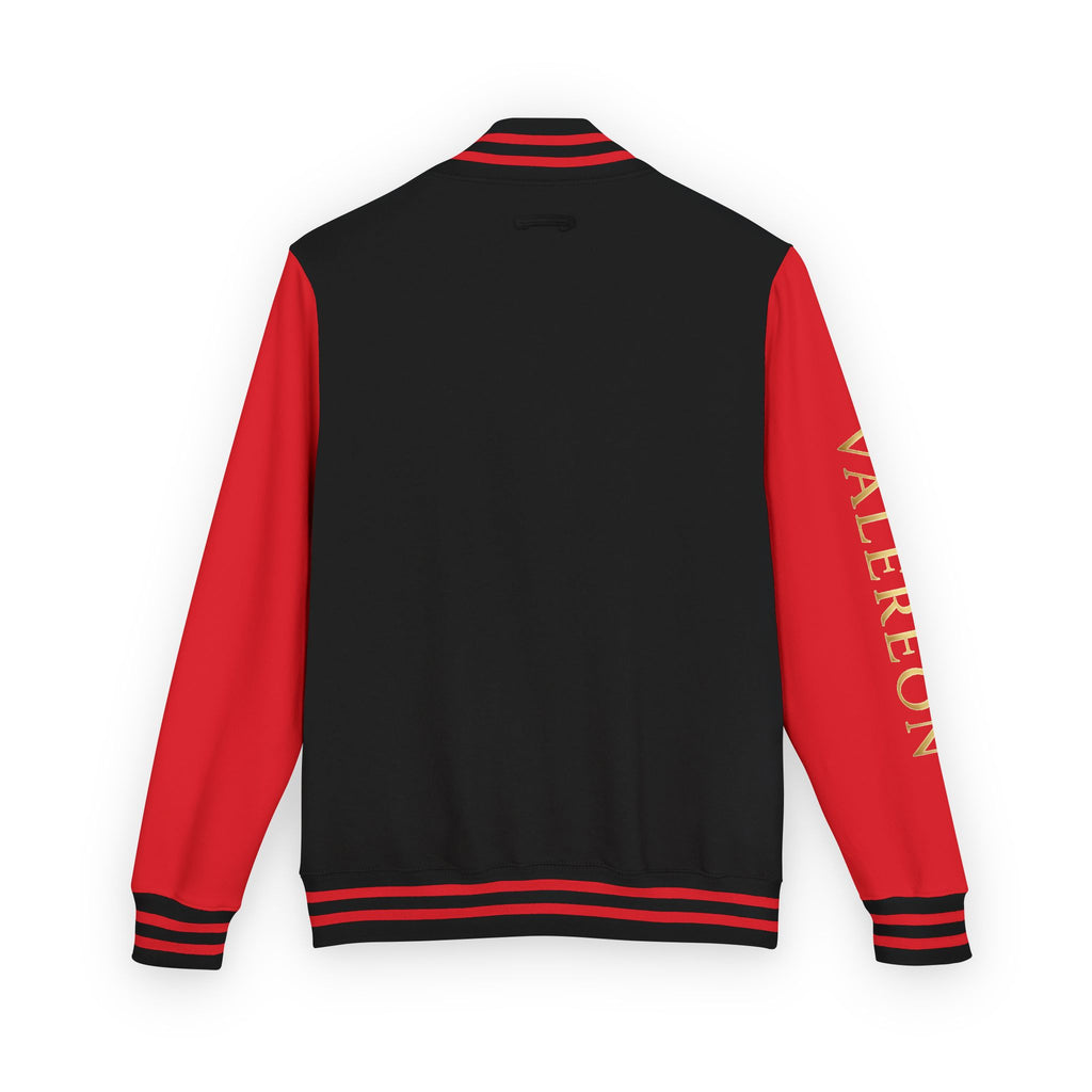 Letterman Jacket — Red & White Varsity Jacket with GOLD "VALERJON" Sleeve