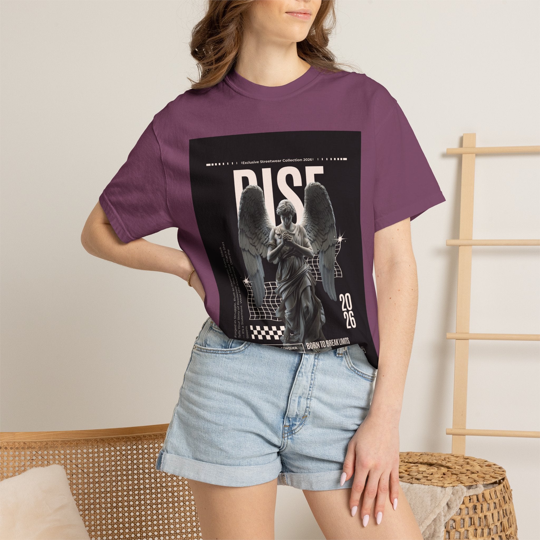 Rise Angel Graphic T-Shirt — Gothic Statue Streetwear Tee