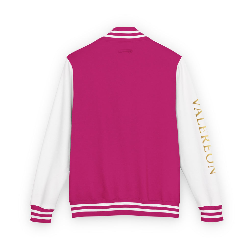 Letterman Jacket — Red & White Varsity Jacket with GOLD "VALERJON" Sleeve