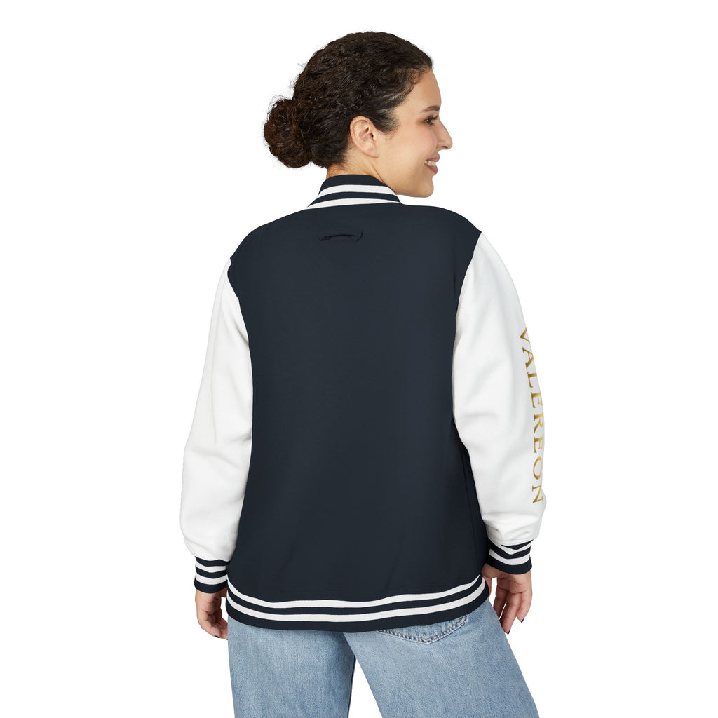 Letterman Jacket — Red & White Varsity Jacket with GOLD "VALERJON" Sleeve