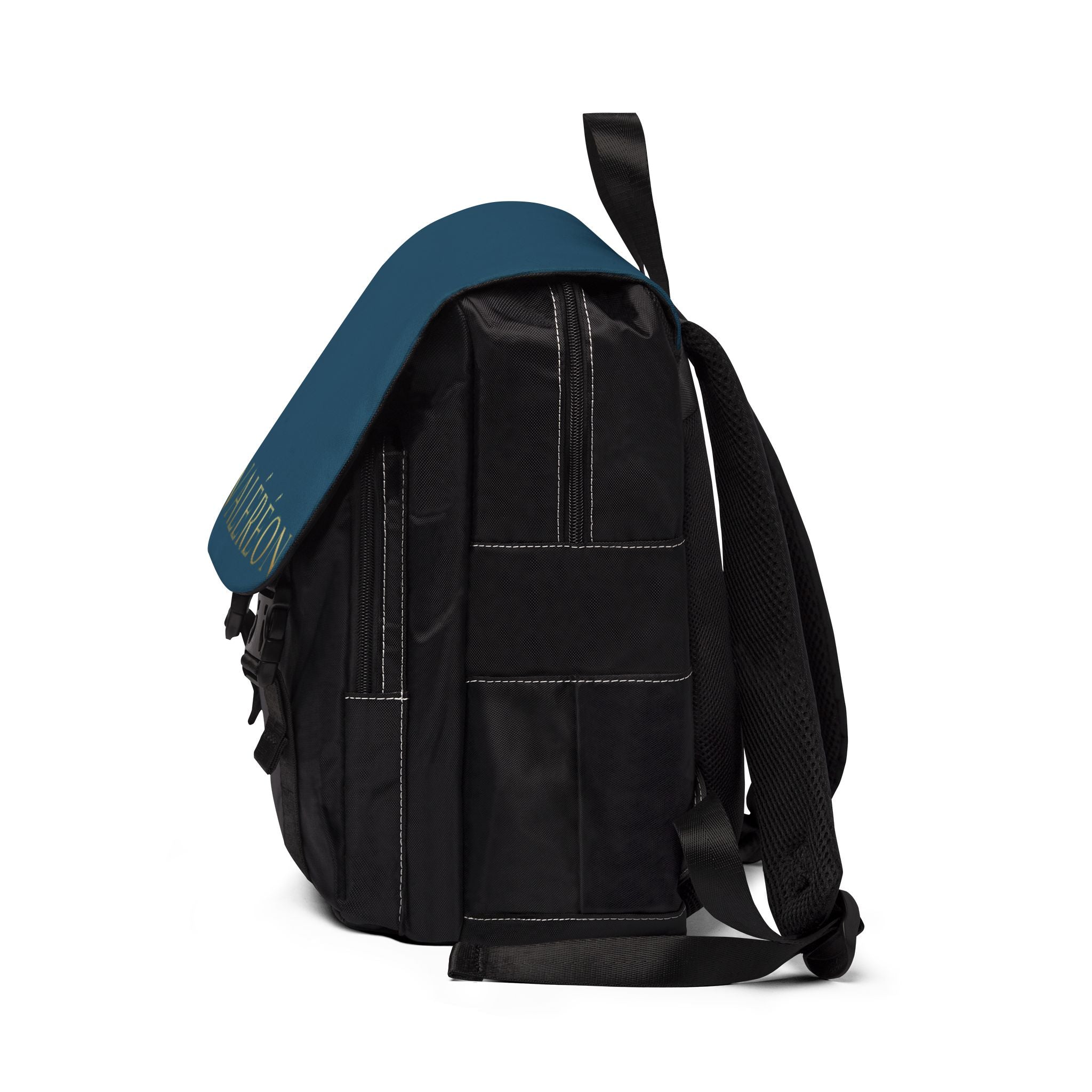 Valrééon Elegant Flap Backpack — Casual Shoulder Bag with Gold Logo