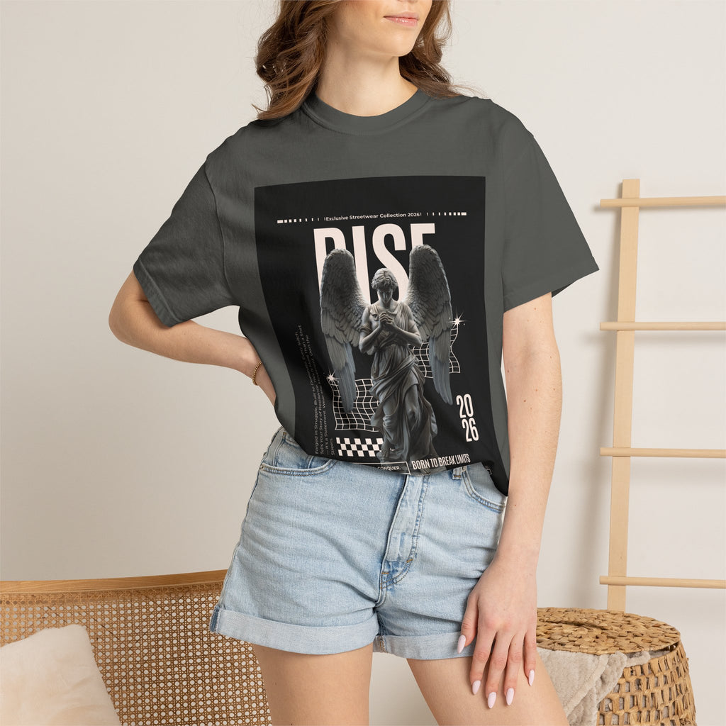 Rise Angel Graphic T-Shirt — Gothic Statue Streetwear Tee