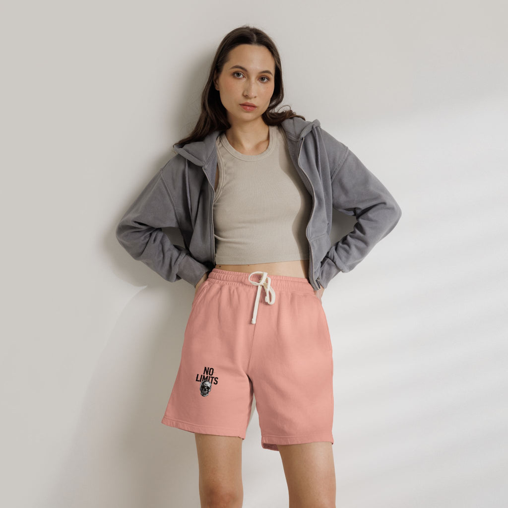 No Limits Fleece Sweat Shorts — Lightweight Garment-Dyed Casual Shorts