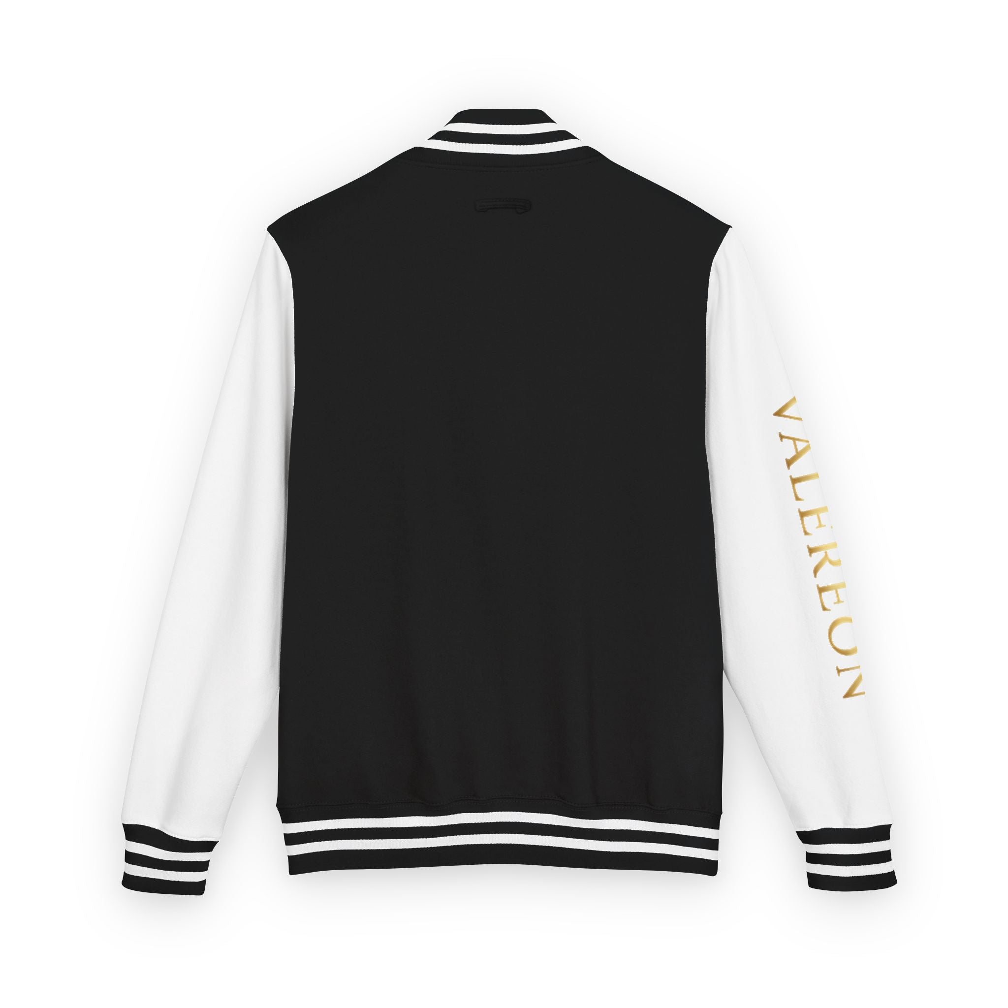 Letterman Jacket — Red & White Varsity Jacket with GOLD "VALERJON" Sleeve