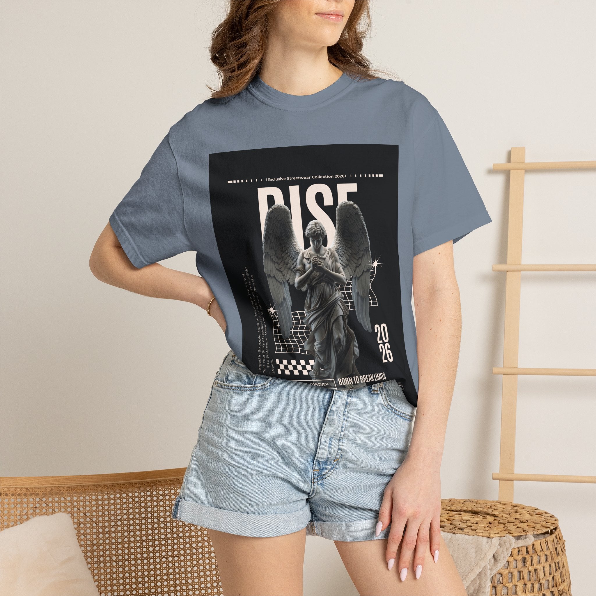 Rise Angel Graphic T-Shirt — Gothic Statue Streetwear Tee