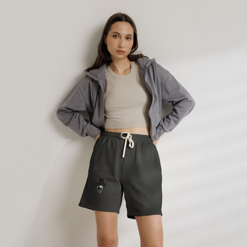 No Limits Fleece Sweat Shorts — Lightweight Garment-Dyed Casual Shorts