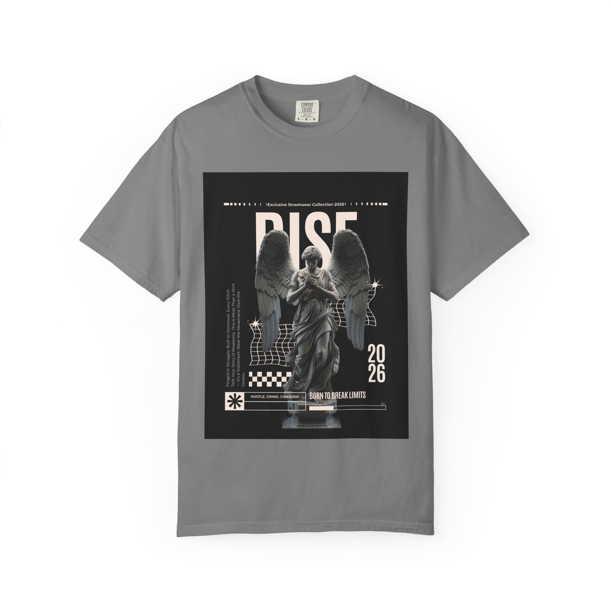 Rise Angel Graphic T-Shirt — Gothic Statue Streetwear Tee