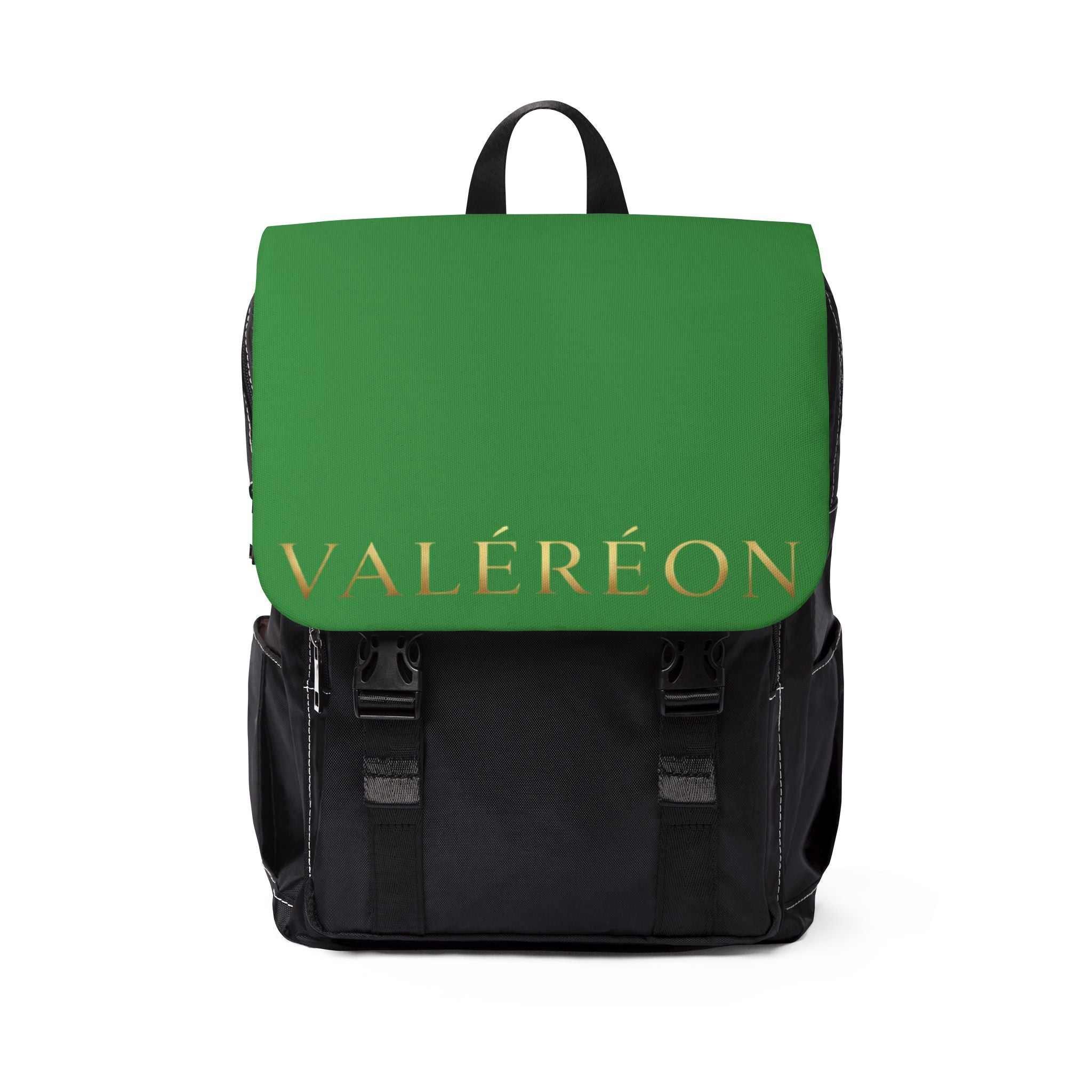 Green Valéreon Backpack — Casual Shoulder Backpack with Elegant Logo